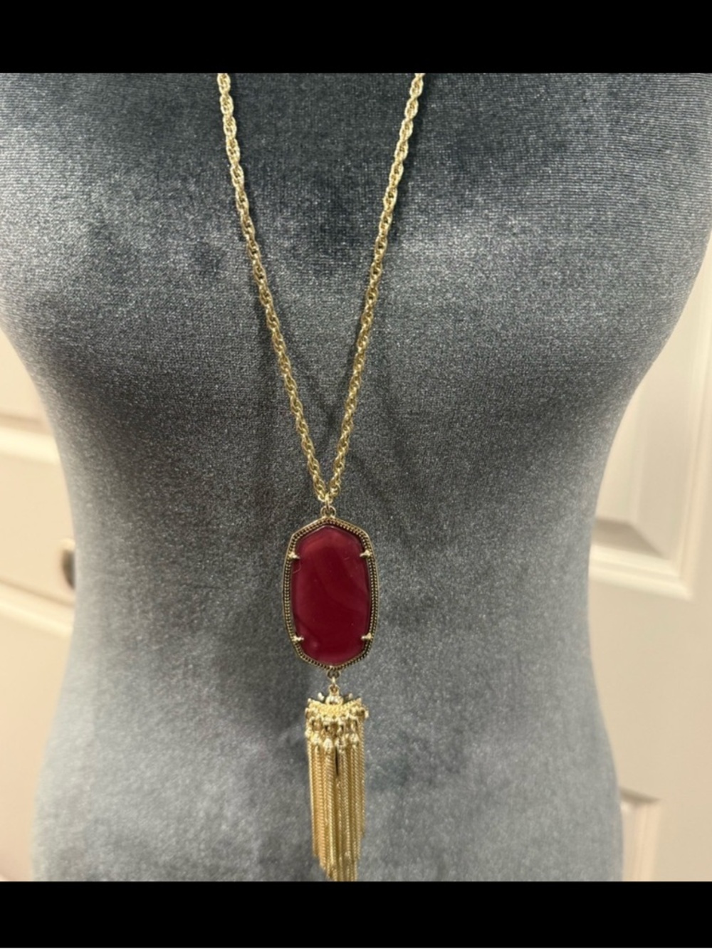 Kendra Scott Red and Gold Rayne Necklace